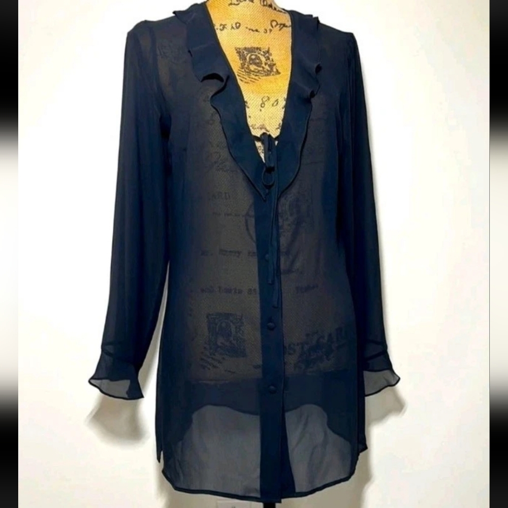 Victorias Secret Sheer Robe Button Up Top
